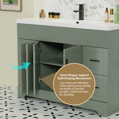 Ensemble de meuble-lavabo Wavy Line 30/36/48 avec lavabo et robinet