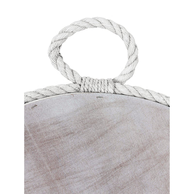 Miroir mural rond en corde de Manille blanche par East at Main