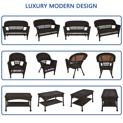 Ensemble de conversation 4 pièces pour patio en osier