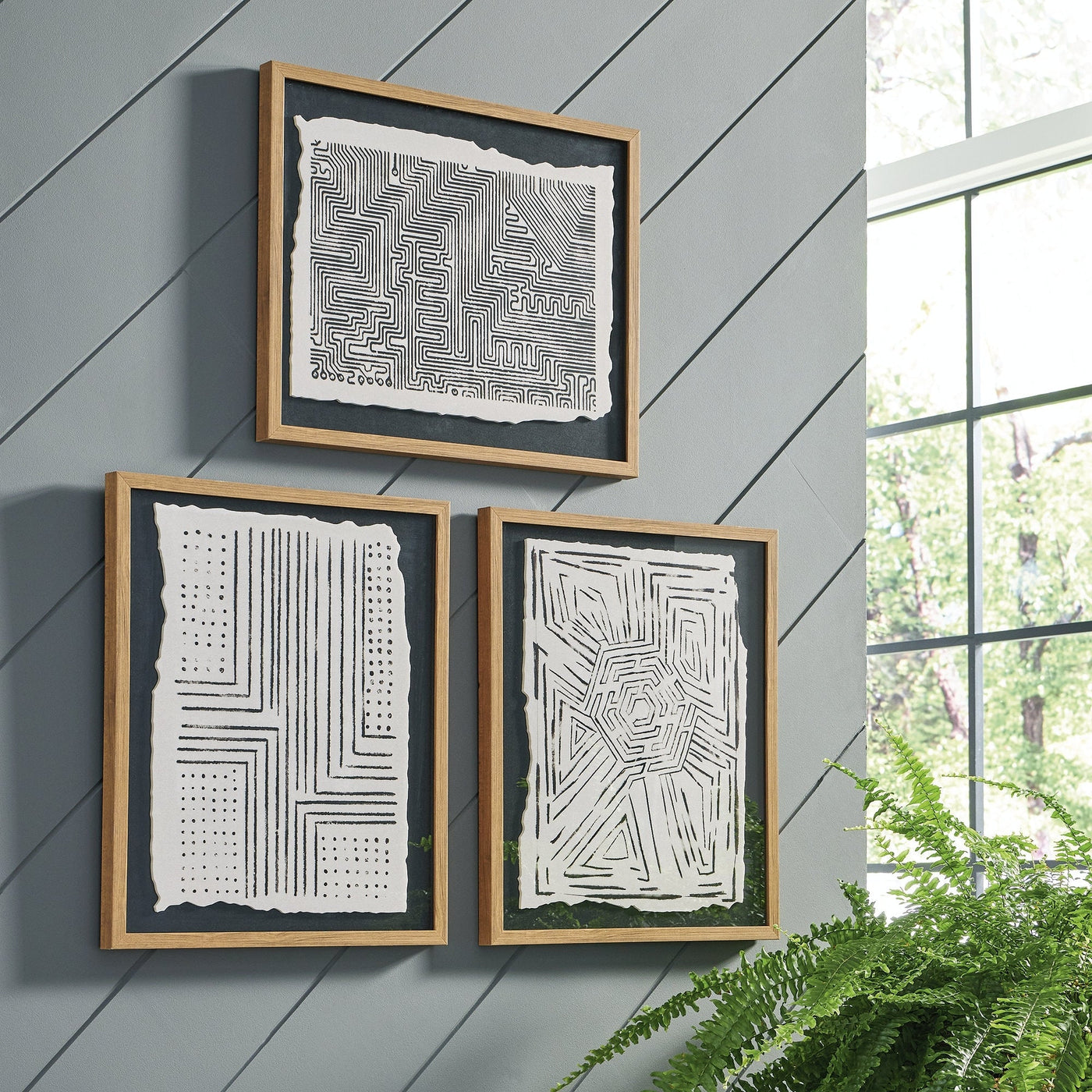 Décoration murale Wonderstow noir/beige, lot de 3
