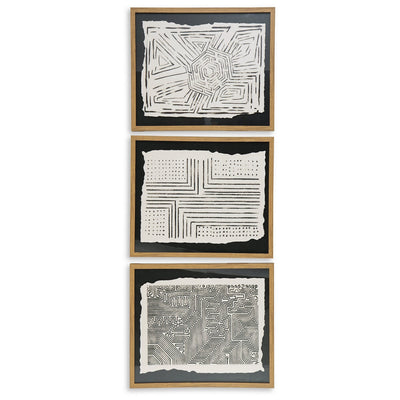 Décoration murale Wonderstow noir/beige, lot de 3