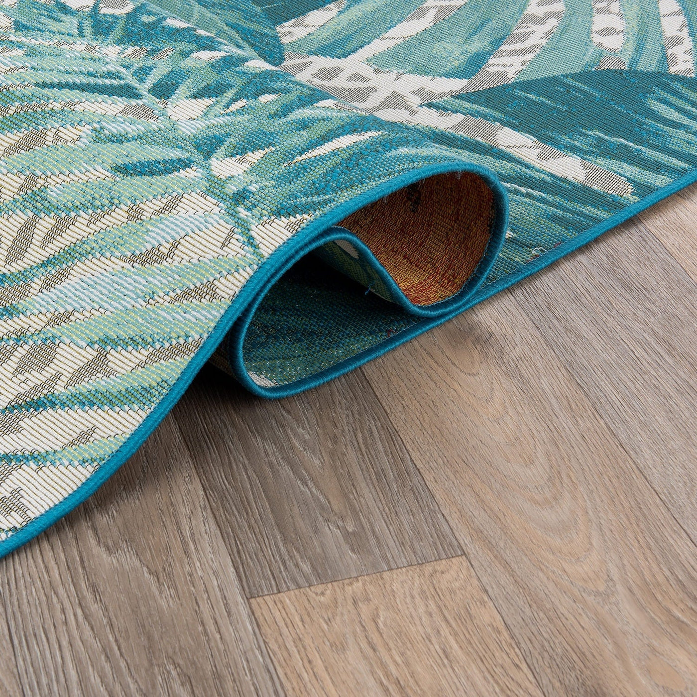 Tapis d'intérieur/extérieur contemporain à motif floral tropical de la World Rug Gallery