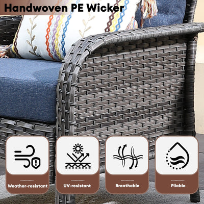 Ensemble de conversation de 4 pièces pour patio extérieur XIZZI avec table