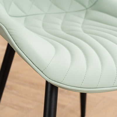 Lot de 2 chaises de salle à manger modernes en cuir rembourré sans accoudoirs