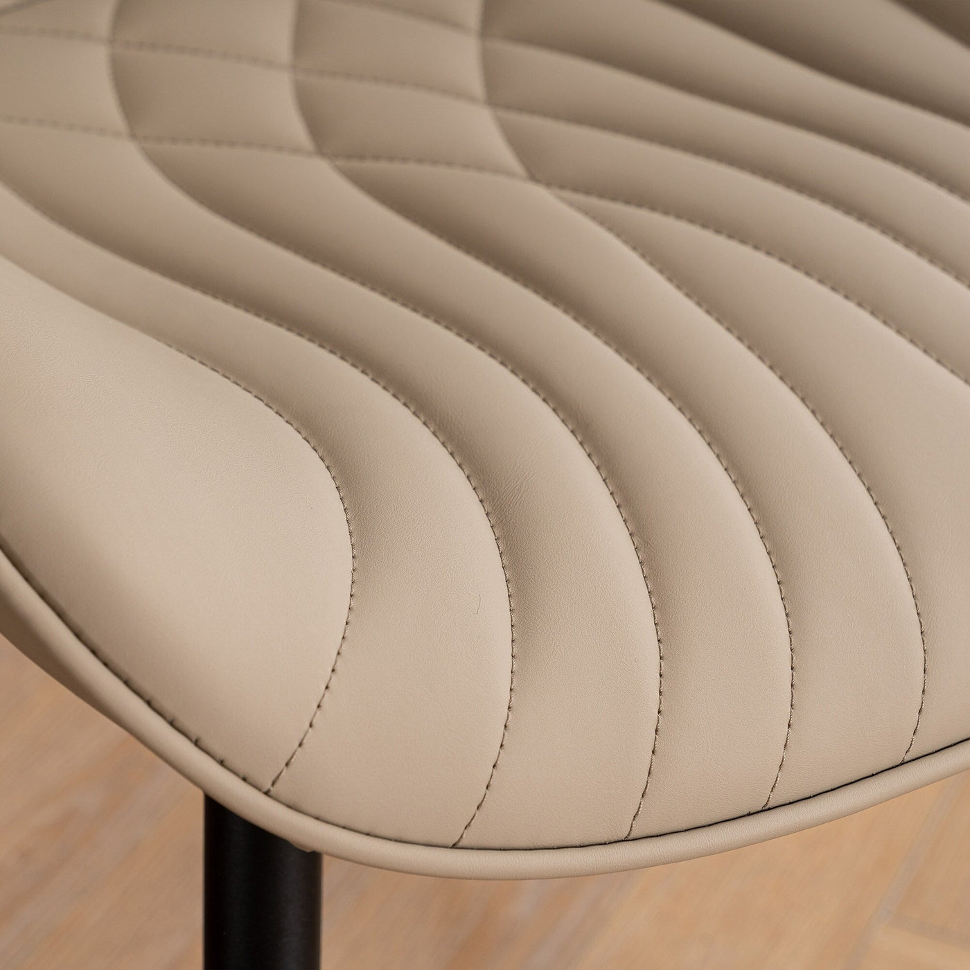 Lot de 2 chaises de salle à manger modernes en cuir rembourré sans accoudoirs