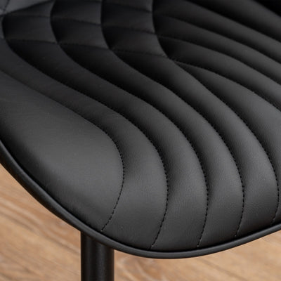 Lot de 2 chaises de salle à manger modernes en cuir rembourré sans accoudoirs