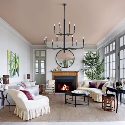 Lustre chandelier minimaliste à 15 lumières, 2 niveaux, design ancien - 48