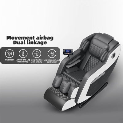 Fauteuil inclinable de massage à gravité zéro avec massage complet du corps, chauffage et audio Bluetooth intégré