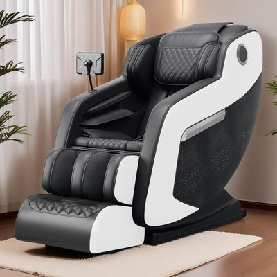 Fauteuil inclinable de massage à gravité zéro avec massage complet du corps, chauffage et audio Bluetooth intégré